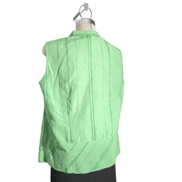 ENCORE Green Sleeveless Blouse Size 14 - Picture 5 of 11